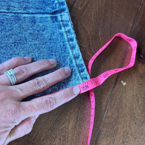 Vintage Lee High Rise Tapered Jeans Made in USA Acid Wash Denim Blue Women's 12 - Picture 9 of 10